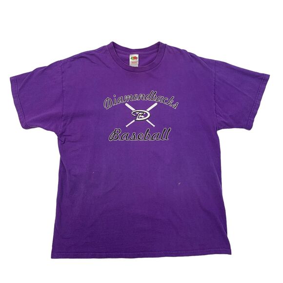 Vintage Arizona Diamondbacks T Shirt Men XL Extra Large Purple Fruit of The Loom - Picture 1 of 9